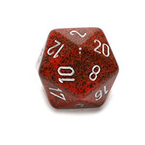 DADO 20 GIGANTE SPECKLED SILVER VOLCANO