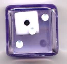 DADO D6 DOPPIO TRASPARENTE VIOLA