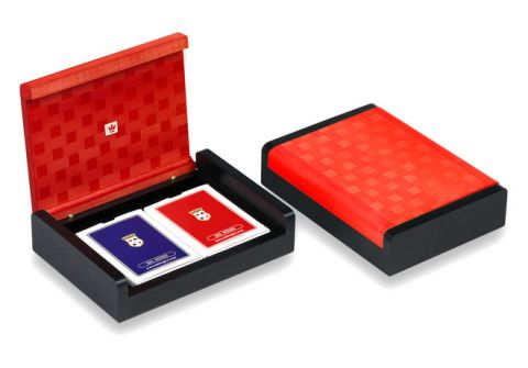 PORTACARTE 2 MAZZI ROSSO